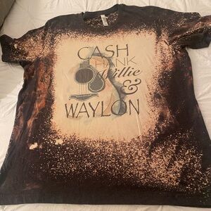 Acid wash bleached graphic tee